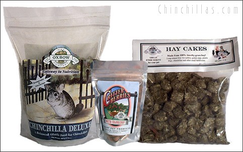 Oxbow Chinchilla Deluxe, Hay Cakes and Critter Berries
