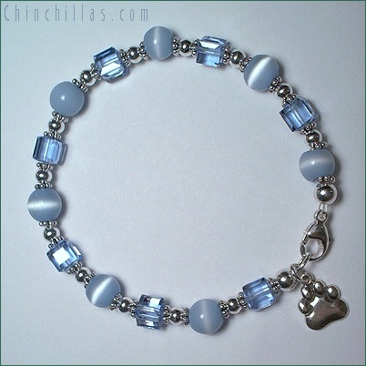 December Birth Stone Swarovski Crystal Chinchilla Charm Bracelet